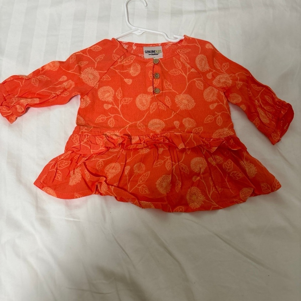 2T Buttoned floral long-sleeve blouse
